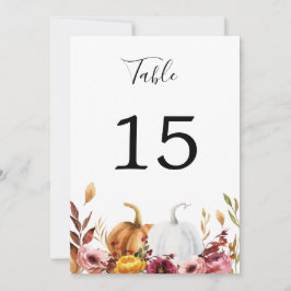 Invitación Número de tabla de calabazas otoñales