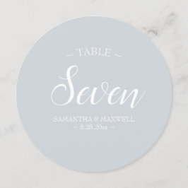 Invitación Número de tabla de caligrafía gris