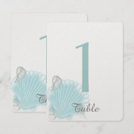 Invitación Número de tabla de casamiento de Blue Seashell Bea