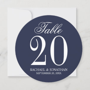 Invitación Número de tabla de círculo de Boda azul de la Mari