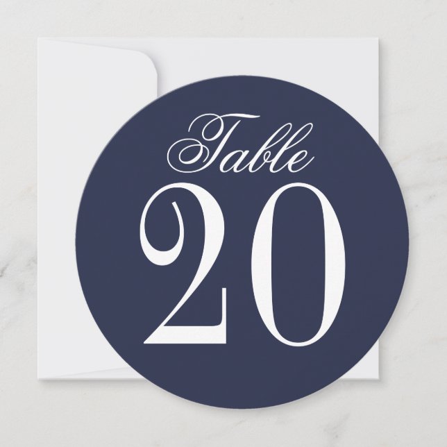 Invitación Número de tabla de círculo de Boda azul de la Mari (Anverso)