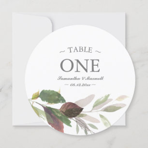 Invitación Número de tabla de color de agua del Boda de la ho