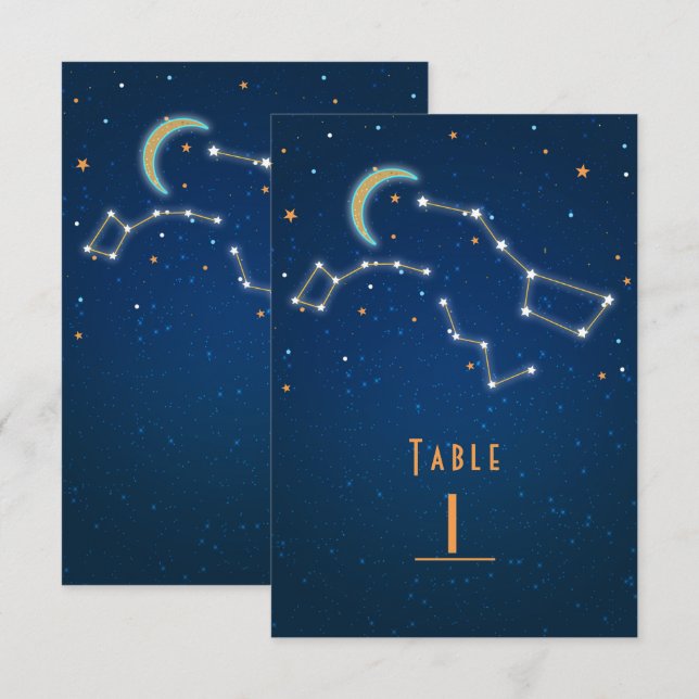 Invitación Número de tabla de constelación de estrella de la  (Anverso / Reverso)