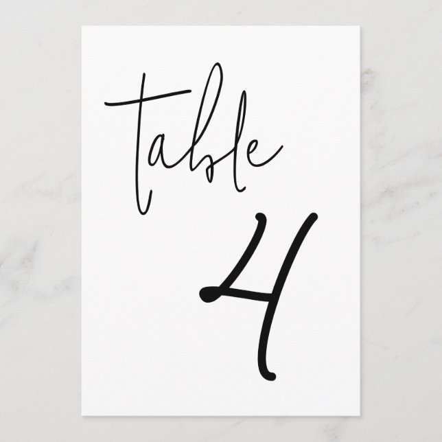 Invitación Número de tabla de consulta simple (Anverso)