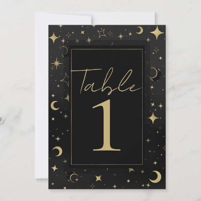 Invitación Número de tabla de estrellas de luna celestial de  (Anverso)