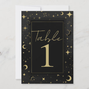 Invitación Número de tabla de estrellas de luna celestial de