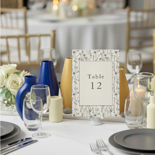 Invitación Número de tabla de flores silvestres rusas