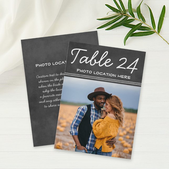 Invitación Número de tabla de fotos del Boda de pizarra negra (Subido por el creador)