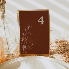 Invitación Número de tabla de Groovy Floral de óxido de FARRA