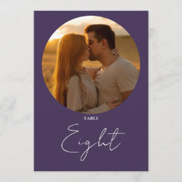 Invitación Número de tabla de guión Minimalista púrpura moder