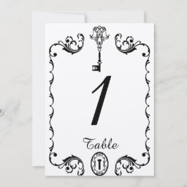 Invitación Número de tabla de la clave en blanco y negro