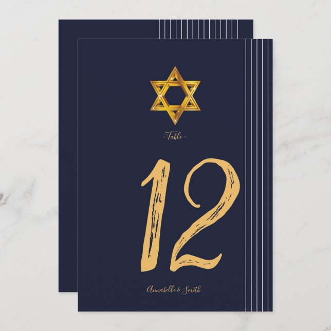 Invitación Número de tabla de la Marina y la Estrella Dorada  (Anverso / Reverso)