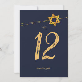 Invitación Número de tabla de la Marina y la Estrella Dorada 