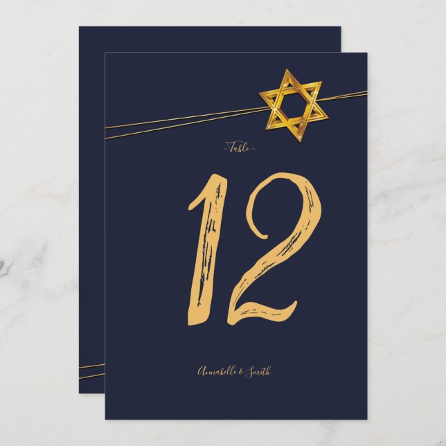 Invitación Número de tabla de la Marina y la Estrella Dorada  (Anverso / Reverso)