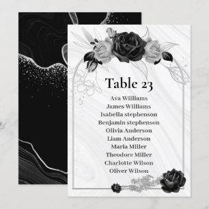 Invitación número de tabla de la tabla de asientos de flores 