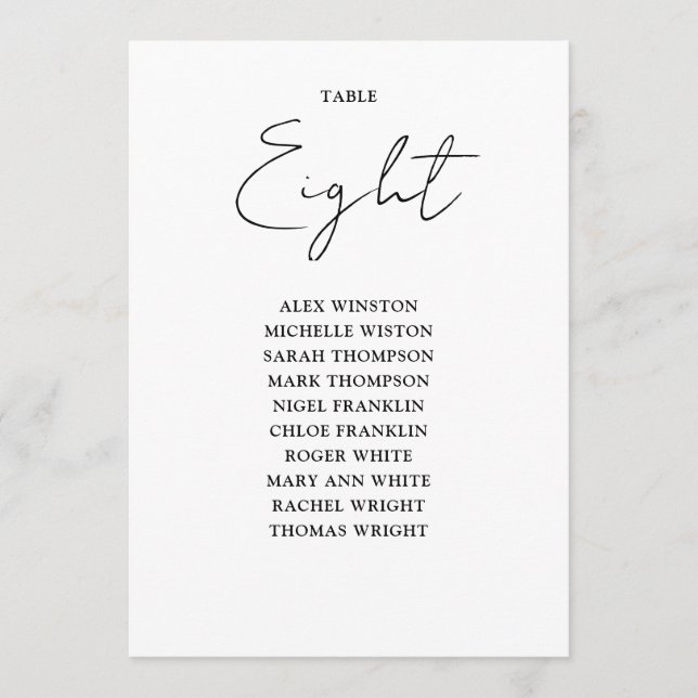 Invitación Número De Tabla De La Tabla De Asientos De La Moda (Anverso)