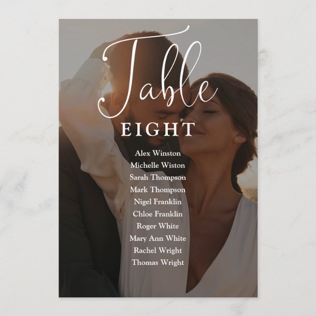 Invitación Número de tabla de la tabla de la gráfica de la fo (Anverso)