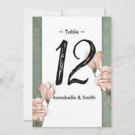 Invitación número de tabla de vegetación de moda