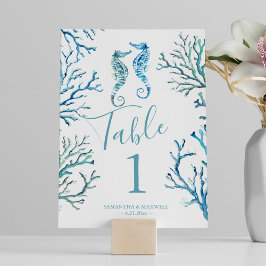 Invitación Número de tabla del Boda de caballito de mar coste
