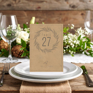 Invitación Número de tabla del Boda de la guirnalda del Boho