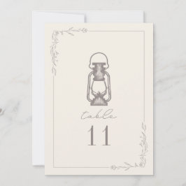 Invitación Número de tabla del Boda de la linterna de la vend