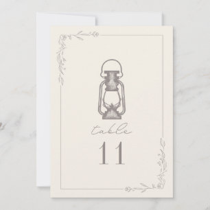 Invitación Número de tabla del Boda de la linterna de la vend