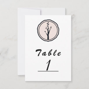 Invitación Número de tabla del Boda de la naturaleza del árbo