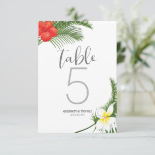 Invitación Número de tabla del Boda floral tropical ID475