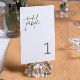 Invitación Número de tabla del Boda verde forestal