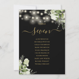 Invitación Número de tabla del plan de asientos de verde de o