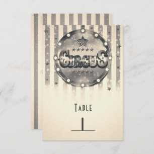 Invitación Número de tabla Fiesta de rayas rayadas del circo