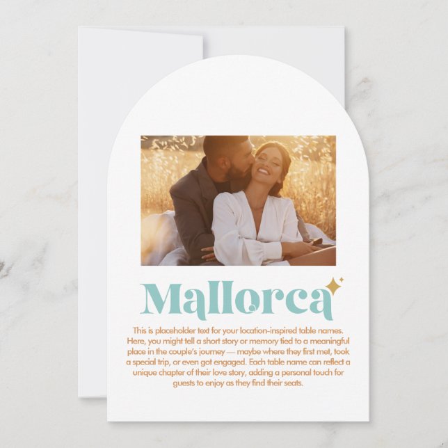 Invitación Número de tabla MALLORCA (Anverso)