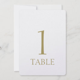 Invitación Número de tabla metálica de oro moderno simple