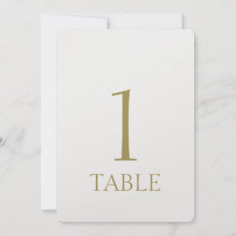 Invitación Número de tabla metálica de oro moderno simple