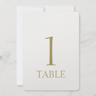 Invitación Número de tabla metálica de oro moderno simple
