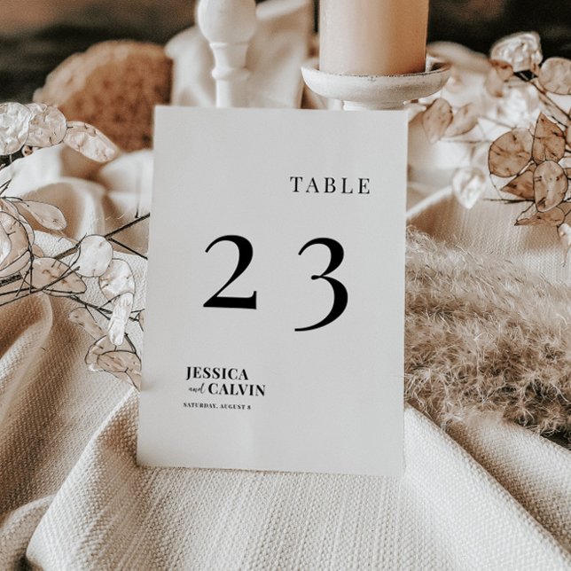 Invitación Número de tabla Minimalista moderna (Subido por el creador)