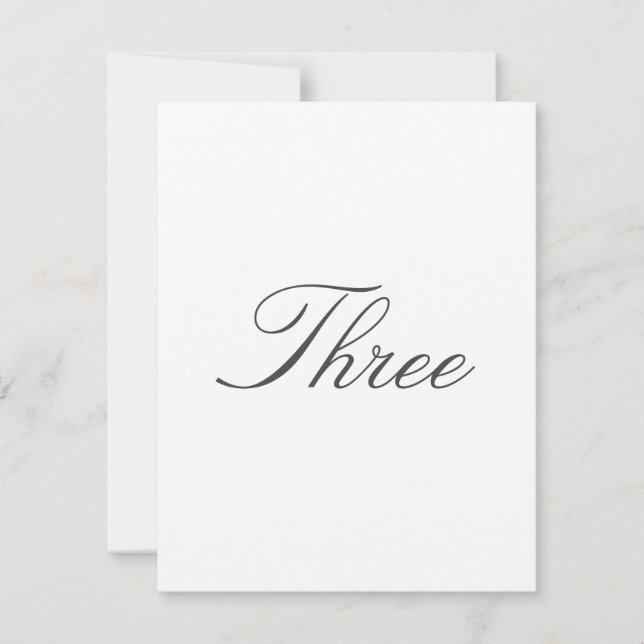 Invitación Número de tabla para Boda tradicional (Anverso)
