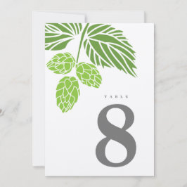 Invitación Número de tabla Rústica de Beer Hops