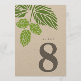 Invitación Número de tabla Rústica de Beer Hops