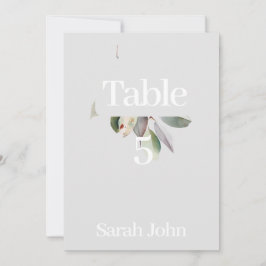 Invitación Número de tabla sofisticado de eucalipto