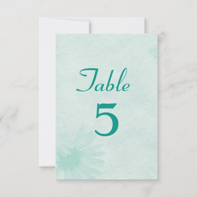 Invitación Número de tabla verde suave (Anverso)