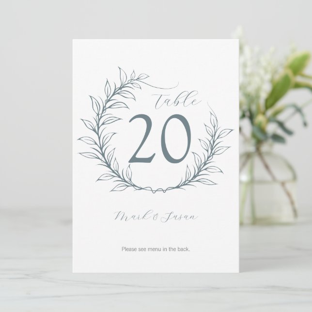 Invitación Número de tabla y menú Boda moderno (Anverso de pie)