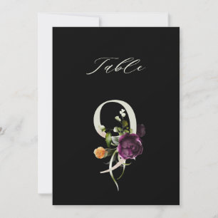 Invitación Número floral botánico 5x7 Número 9, Número de mes