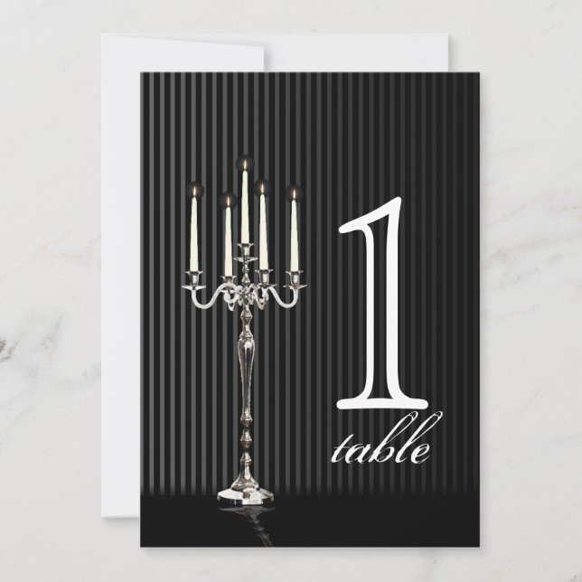 Invitación Número gótico de la tabla del aniversario de la (Anverso)