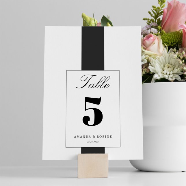 Invitación Número mínimo de tabla en blanco y negro (Subido por el creador)