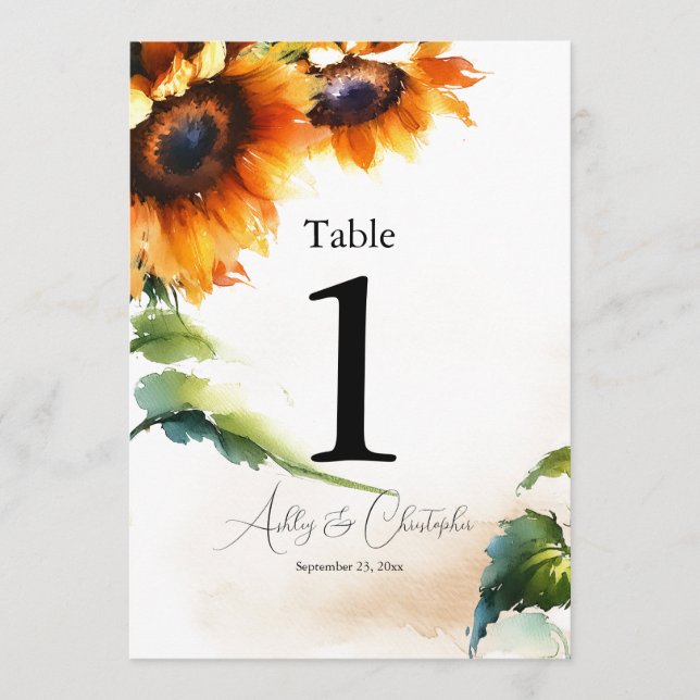 Invitación Número Uno de la Mesa de Recepción de Boda de Gira (Anverso)