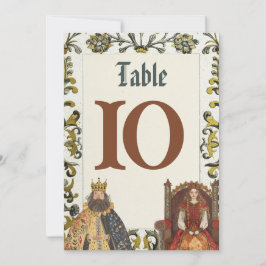 Invitación Números de la tabla de Bodas reales del Renacimien