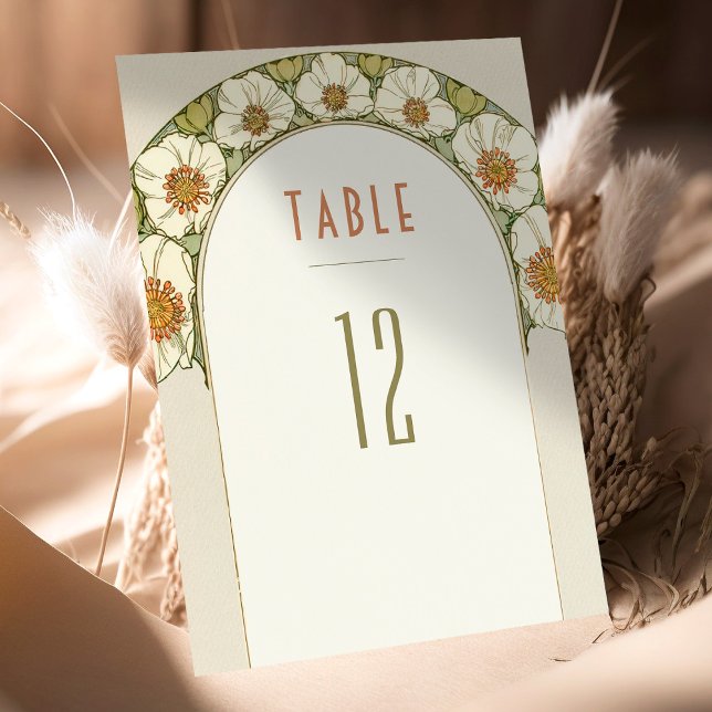 Invitación Números de tabla Boda Art Nouveau vintage (Subido por el creador)