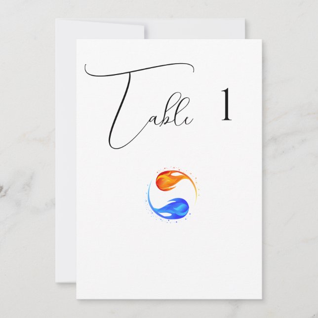 Invitación Números de tabla- Boda-Dos flechas-Blanco- (Anverso)