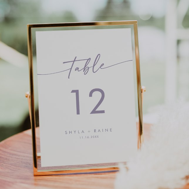 Invitación Números de tabla Boda púrpura de Moda boho (Subido por el creador)